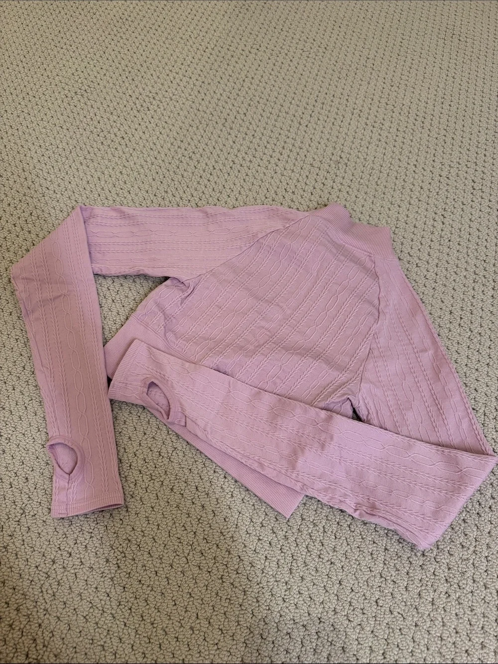 ALO Yoga Women’s Pink Ribbed Long-Sleeve Crop Top